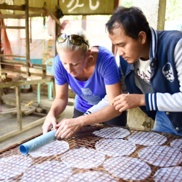 Drying rice paper - handicrafts