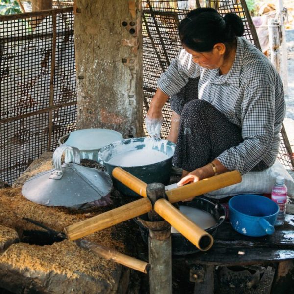 making rice paper battambang